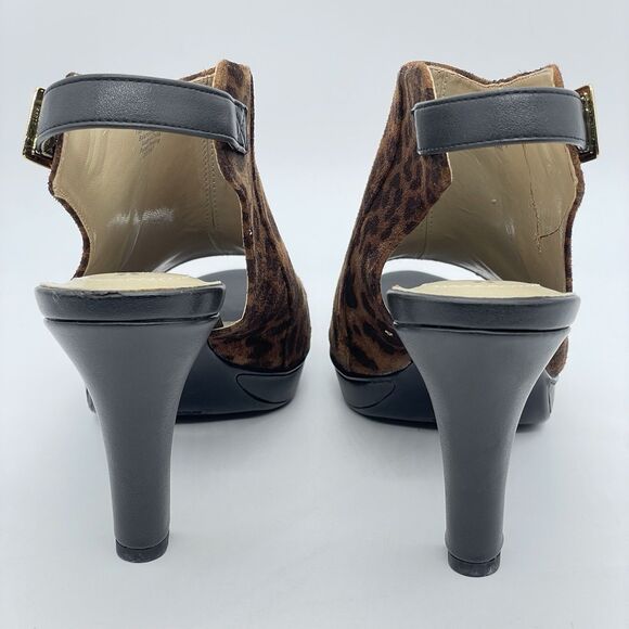 Naturalizer N5 Comfort Danby Peep Toe Ankle Strap Heels Women's 9.5M Animal Prin - Picture 10 of 16